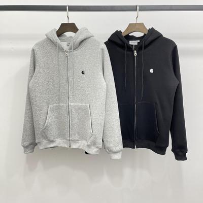 2023 Unisex Trendy Kaha Hoodie mit gesticktem Brustlogo und Reißverschluss, Plus Samt, perfekt für Frühling und Herbst.