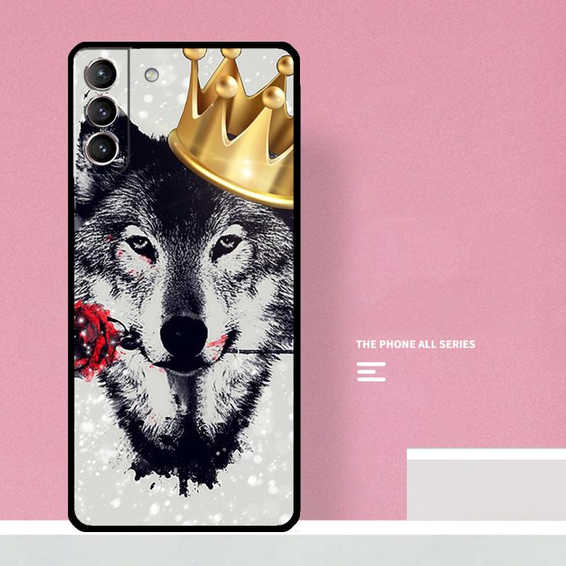 Wolf Art Black Phone Case For Samsung Galaxy S25 S26 Ultra S20 S21 S22 S23 S24 Plus S10 S25 FE Cover Coque