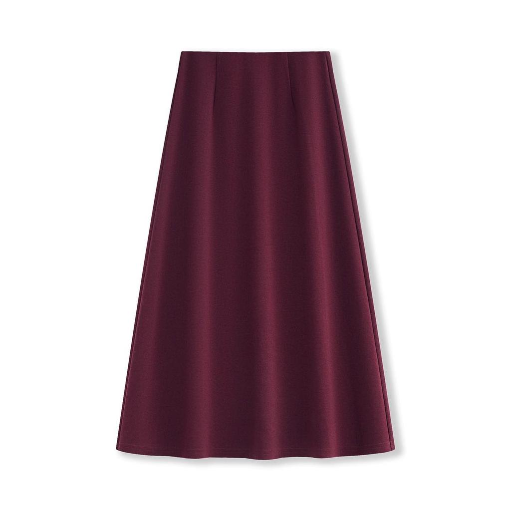 Women's Thickened Wool A-Line Skirt for Fall/Winter 2025 - High-Waisted, Hip Covering, Slimming Mid-Length Design