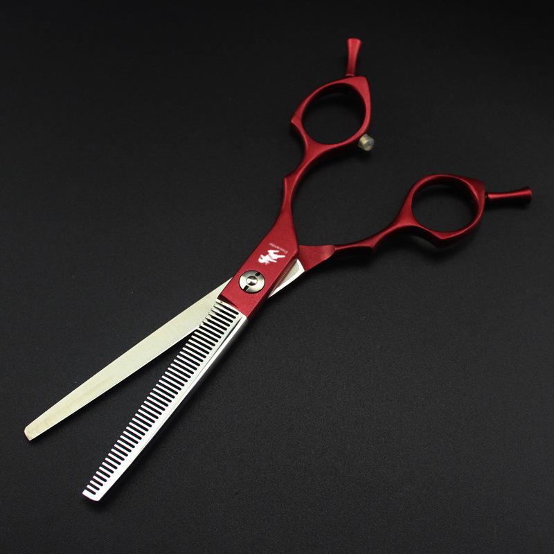 Freelander de 6,5 polegadas, tesoura de beleza para dentes de animais de estimação, tesoura de beleza colorida, tesoura fina, tesoura de dentes densos