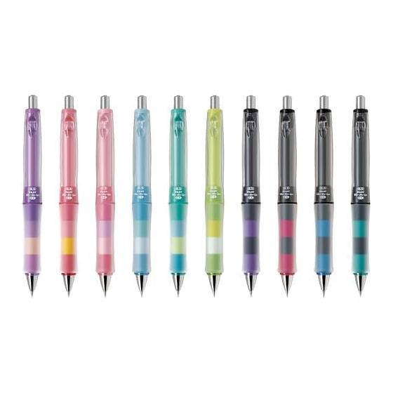 PILOT Dr.Grip CL Play Border Mechanical Pencil, 0.5mm, Black X Lavender (HDGCL50RPBLA) - Shake To Advance Lead, Interchangeable Ring Grip,