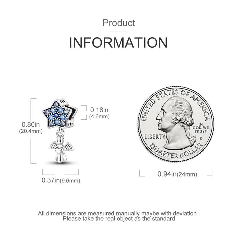 Blue Star Angel Beads Copper Original Beads Fit Originalcharms Bracelet Beads Jewelry Gifts For Women