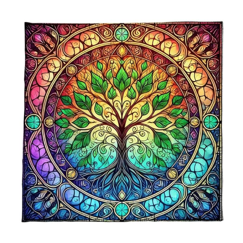 Tarots Tablecloth Divination Table Cover Altar Cloth Board Game Mat Square Shape Witchcraft Altar Table Cloth, 3 Size 50x50cm