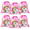 1/6/12Pcs Unicorn Drawstring Bag Kids Girls Unicorn Birthday Party Favors Supplies Candy Gift Packaging School Storage Backpacks