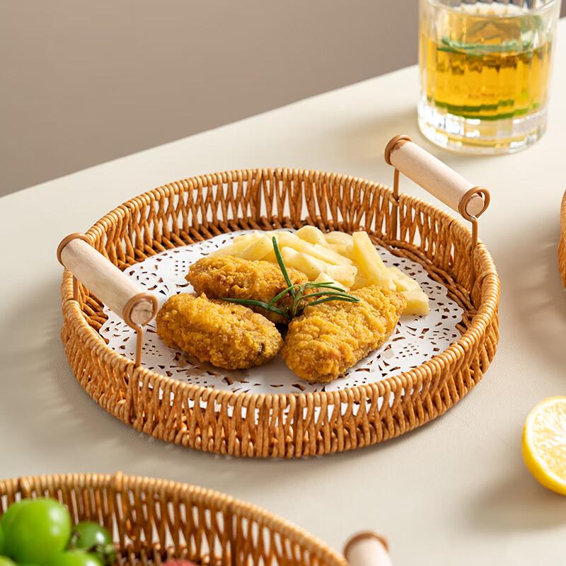 Onlycook geflochtene Obst- und Snackkörbe im Rattan-Stil