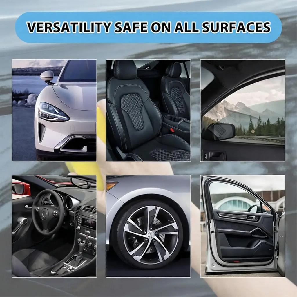 Car Interior Cleaning Kit 150ml Portable Cleaner With Wipes Sponge For Auto Seats Upholstery Carpet Dashboard Plastic Leather