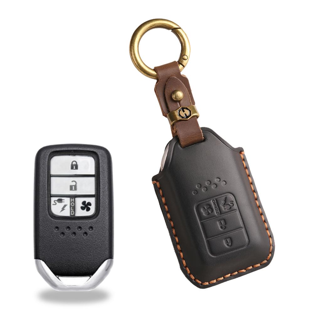 Retro Key Cover Is Suitable for Honda Key Bag CRV Lingpai XRV 10th Generation Civic Accord Crown Fit Leather.