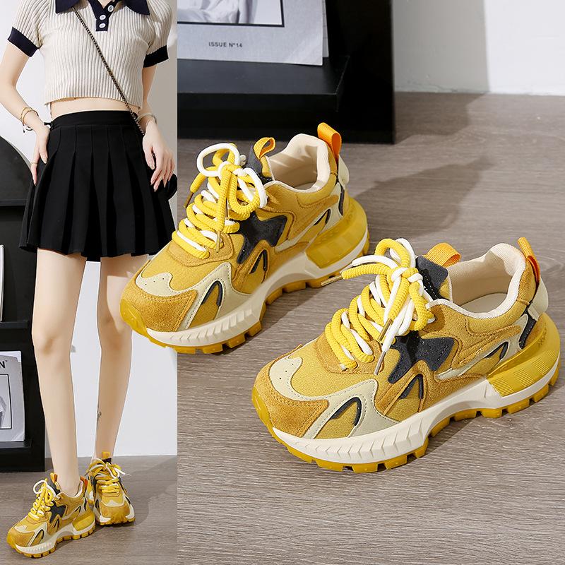 Sports Color Matching Dad Shoes for Women Spring and Autumn Show Foot Small Versatile Casual Forrest Gump Sports Shoes