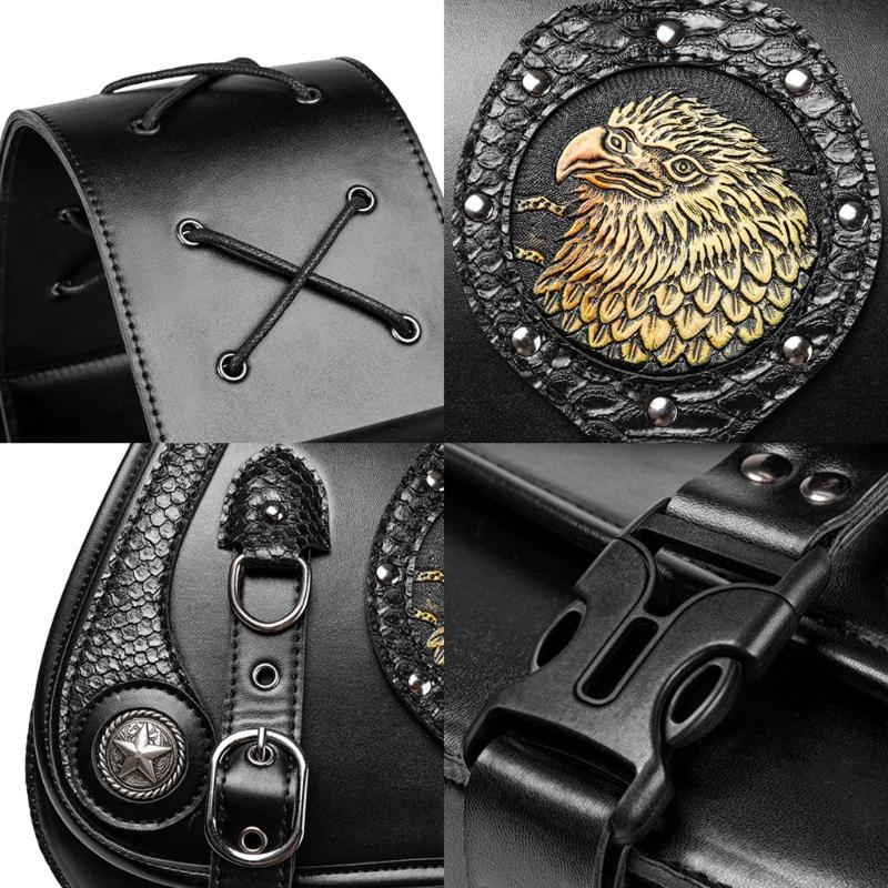 1 Pair Retro Punk Style Saddlebag Motorcycle Tool Bag Waterproof Travel Luggage Storage Bag Motorbike Over Saddles Bags