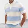2025 New Polo Shirt Men's Color Block Short Sleeve