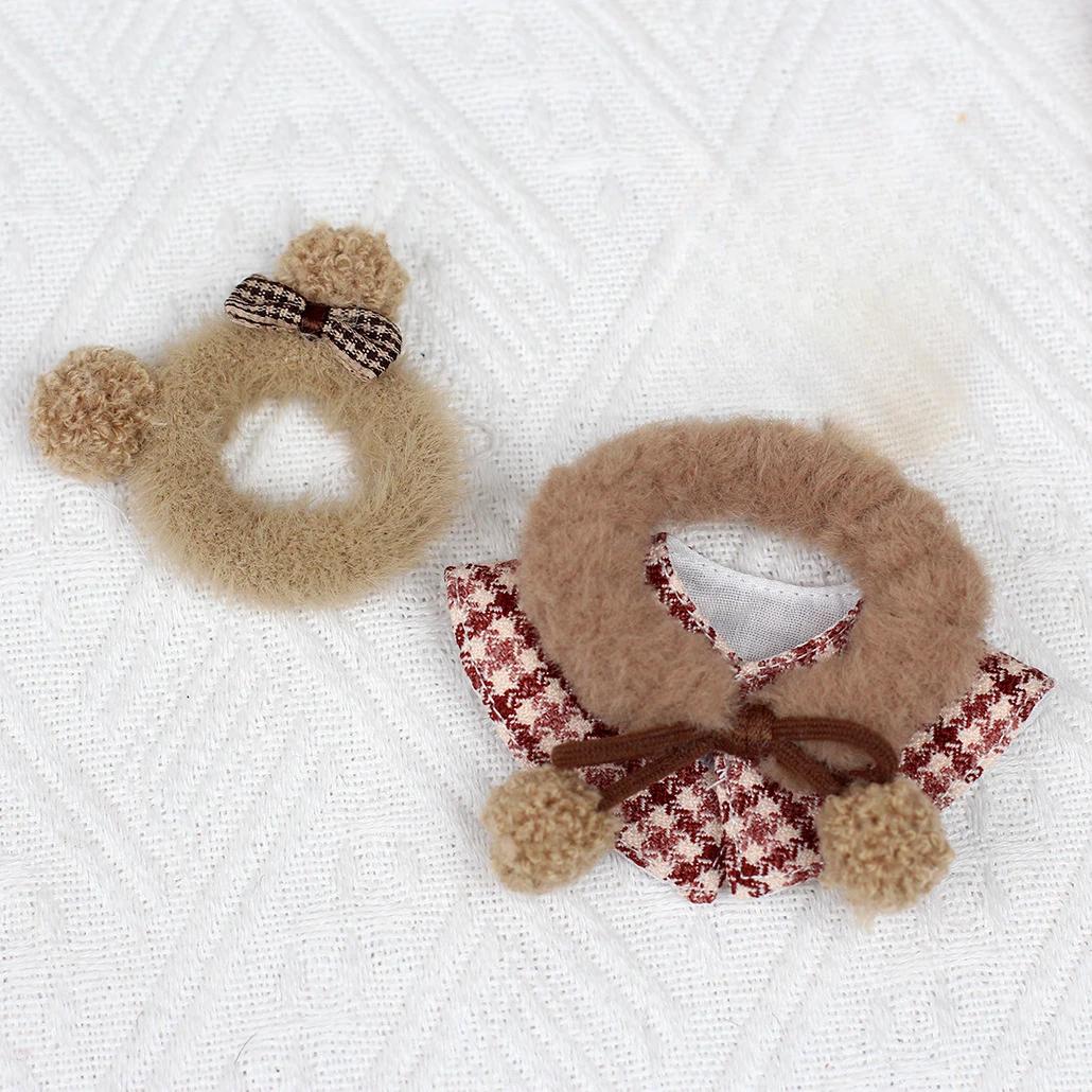 

Мини Одежда для Куклы Наряд Аксессуары Для Корея Kpop Exo 15-17см Labubu Классический Клетчатый Стиль Платье Накидка Комплект Берет Одежда Подарок No Doll