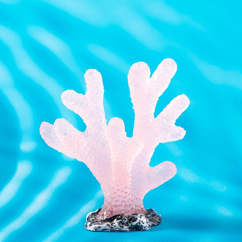 Luminous Coral Resin Pendant Miniature Landscape Decoration Accessories Fish Tank Aquarium Landscape Luminous Decorative Crafts