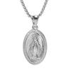 [ZIYMU] Virgin Mary Miraculous Medal Pendant Necklace, Venetian Chain, Men's, 50cm, Silver Zm-p-051