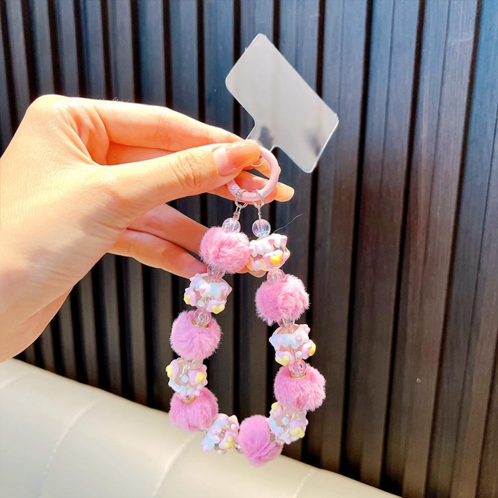 

Anti-lost Mobile Phone Strap Colorful Phone Pendant Beaded Phone Case Chain Backpack Accessories червоний