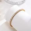 Gold Plated Cubic Zirconia Tennis Bracelet for Women, 4mm CZ Stone Wedding Party Jewelry Hypoallergenic