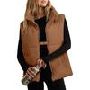 2026 Fall Winter Women's Fashion Casual Corduroy Placket Zip Up Padded Cotton Vest Sleeveless Jacket