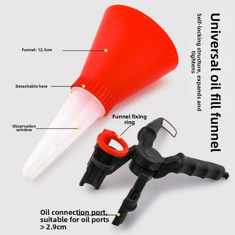 Adjustable Bracket Car Refueling Funnel Threaded Type Oil Filling Kit Auto Maintenance