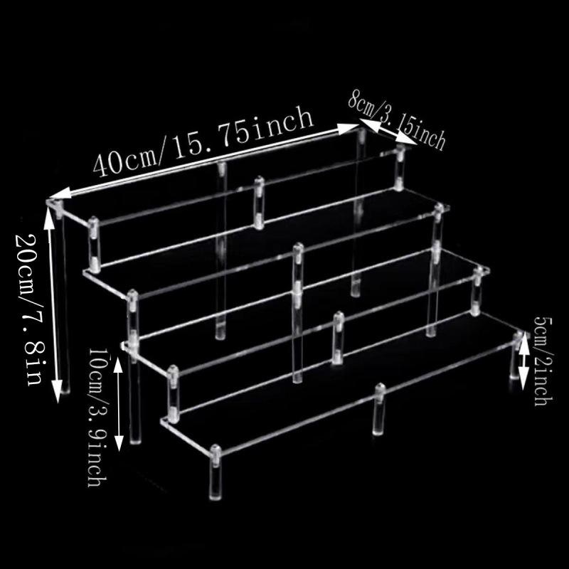 Acrylic Multi-layer Trapezoidal Display Stand for Figures & Jewelry