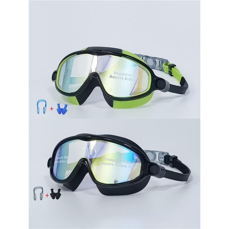 

Взрослые очки для плавания с большой оправой HD Водонепроницаемые Антизапотевающие Очки для плавания Унисекс Для детей и взрослых