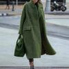 2025 Autumn/Winter Women's Solid Color Woolen Coat - Warm, Stylish, Casual