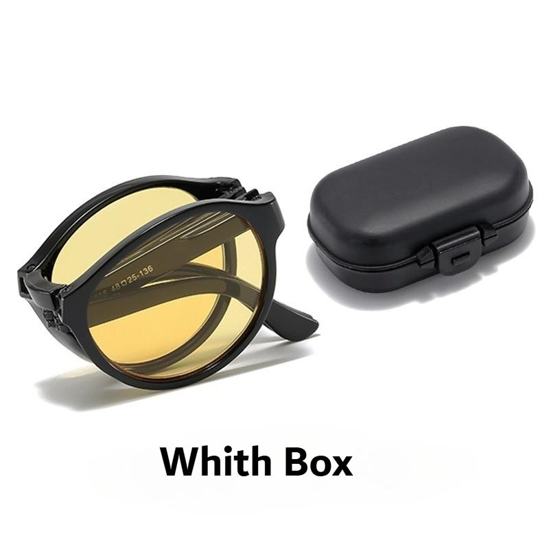 Portable Folding and Brightening Night Vision Reading Glasses with Anti Blue Light for WomenMen HD Ultralight Presbyopia Glasses