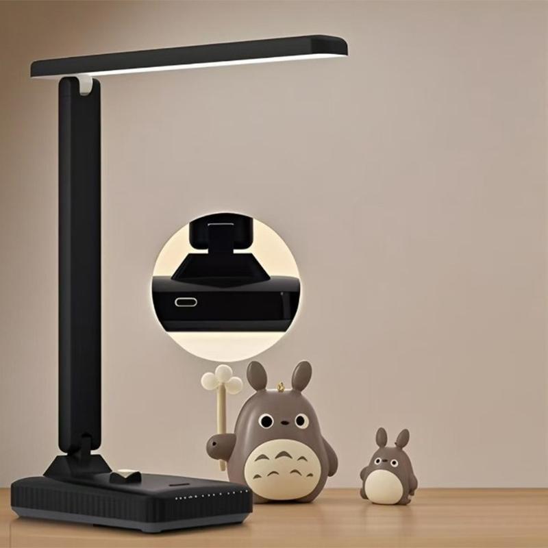 USB Rechargeable Table Lamp LED reading Light Eye Protection 3 Levels Dimmable Touch   Foldable Bedside Student Dorm Desk Lamps