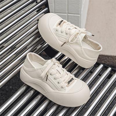 Women's Casual Shoes Platform Bread Shoes Women's Spring New Lightweight Board Shoes Round Head White Shoes