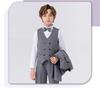 Boys' Solid Color Tuxedo Suit - Spring/Autumn British Style Blazer and Piano Performance Set
