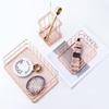 Office Supplies Desktop Storage Basket Pen Holder Sort Out Nordic Rose Gold IronRound Square
