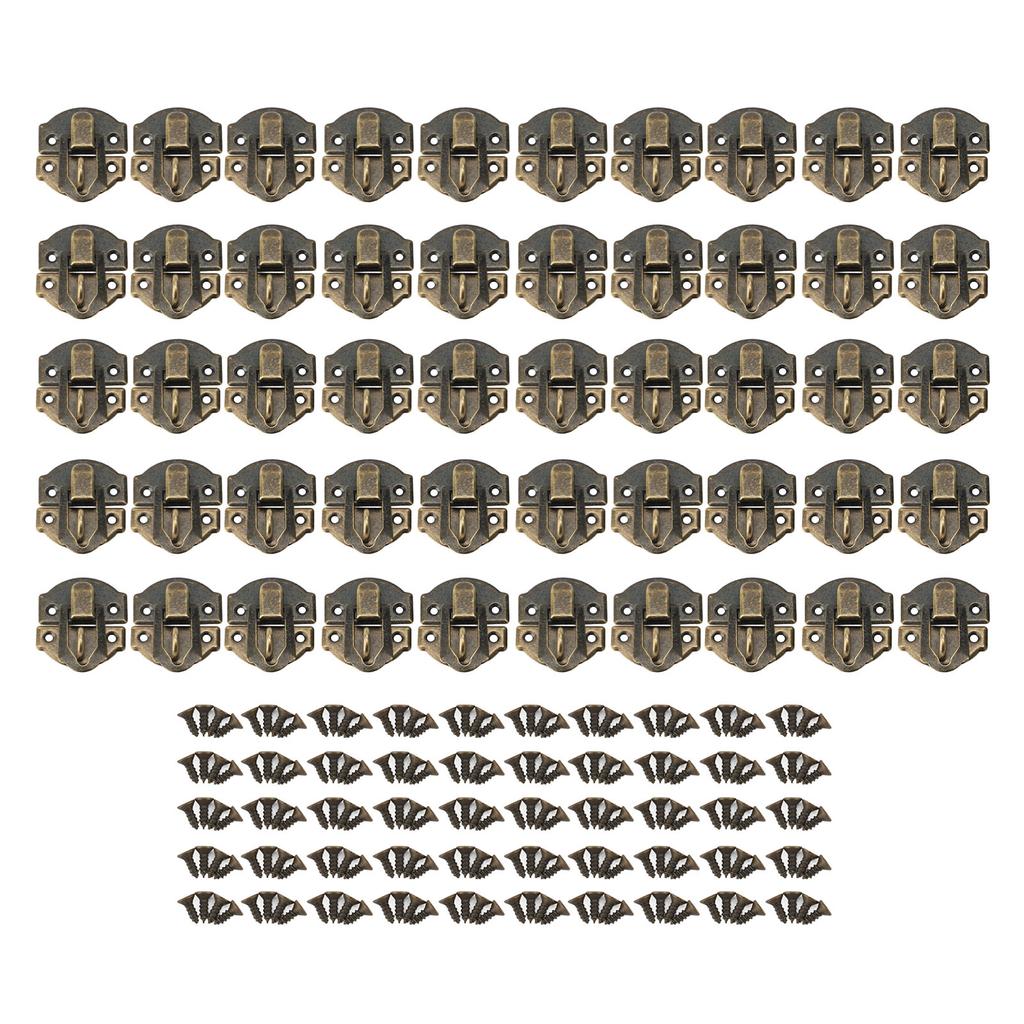 Jewelry Box Hasp Latch Iron and Zinc Alloy Lightweight Retro Style Decorative Hasp Latch Bronze