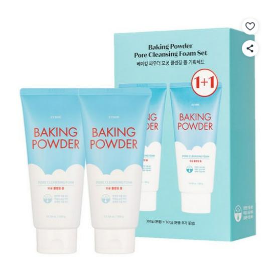 ETUDE Baking Powder Pore Cleansing Foam Deep Cleansing Facial Wash 300ml x2