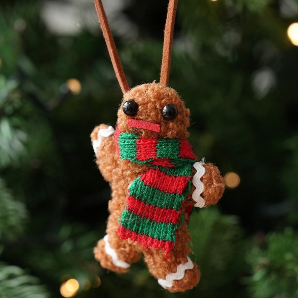 Knit Scarf Xmas Hanger Bow Knot Tree Charm Cute Gingerbread Ornament Xmas Party