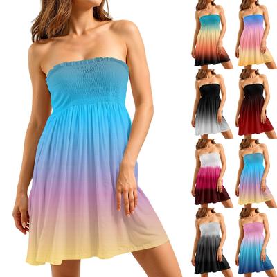 Vestido Tubinho Para Mulheres Fofo Sexy Ombro Caído Estampa Sem Mangas