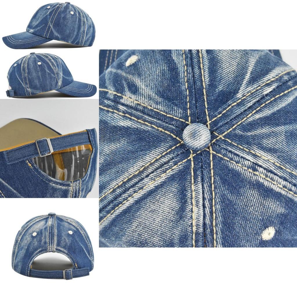 Adjustable Denim Baseball Cap With Infinite Symbol Elements For Four Seasons