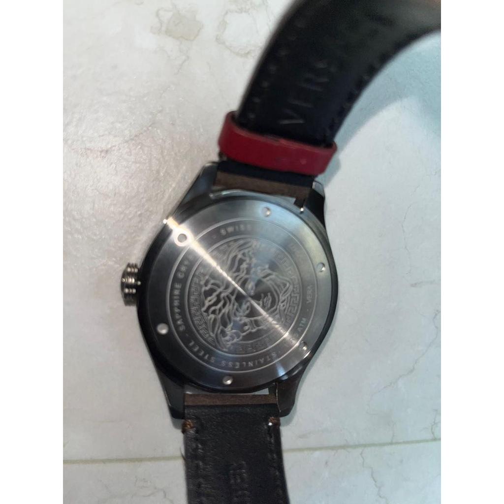 Used VERSACE GLAZE Quartz Men's Gray VERA00418 Clock Watch Luxury Watch Brand