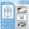 24 Pcs Blue Plastic Champagne Flutes for Weddings, Parties & Everyday Use