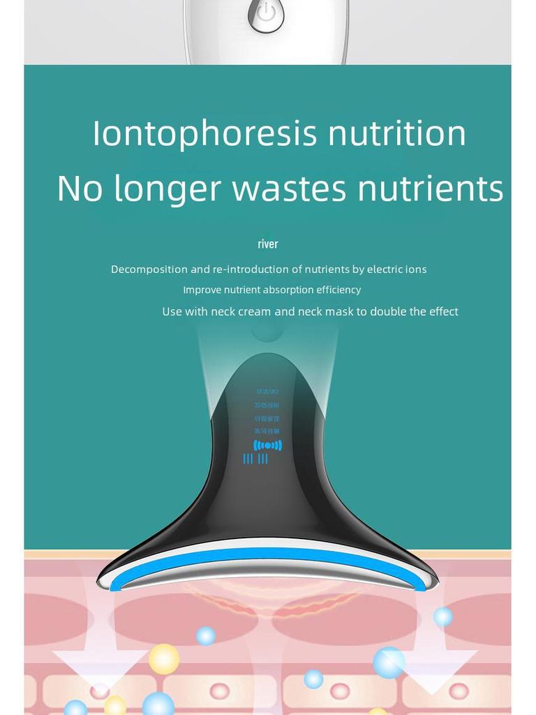 EMS Microcurrent Neck and Face Beauty Device: Removes Neck and Nasolabial Lines, Vibrates for Massage, Lifts and Tightens, Anti-Wrinkle.