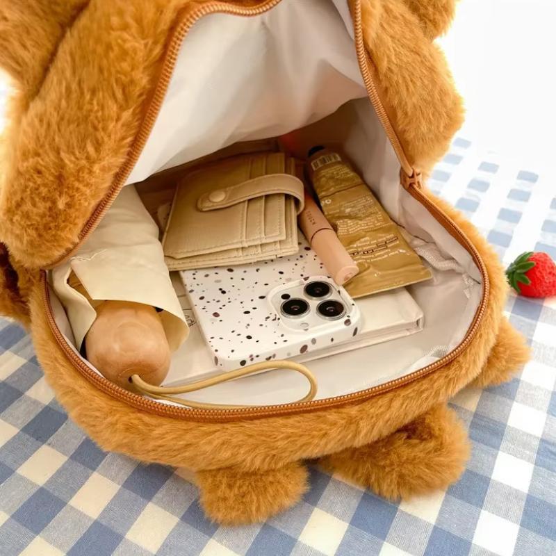 Plecak Szkolny dla Ucznia Kapibara Pluszowa Torba Kapibara Casualowa Uniwersalna Torba Futrzana Plecak o Dużej Pojemności Plecak Szkolny Mochila