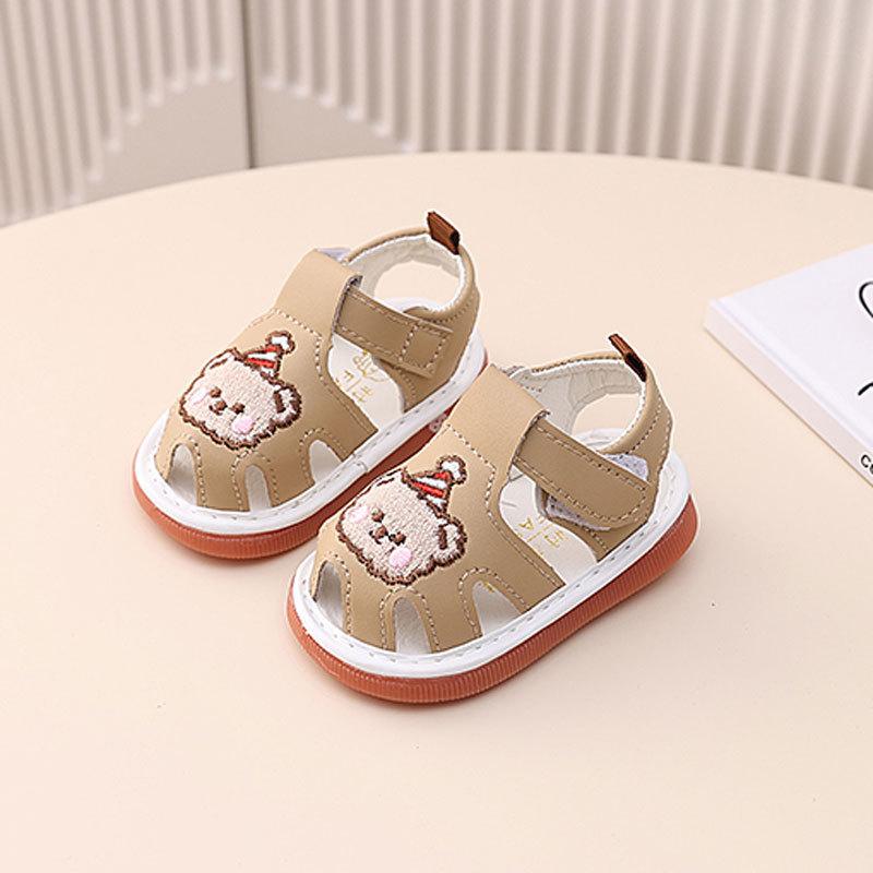 Summer Boys and Girls Toddler Shoes 0-1-2 Year Old Baby Soft Sole Bag Head Cartoon Sandals Called Shoes