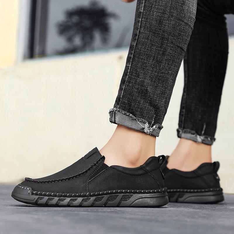 38-46 Ručně vyráběné kožené boty Ležérní pánské boty Pohodlné boty z hovězí kůže Pánské mokasíny Mokasíny Nástrojové boty