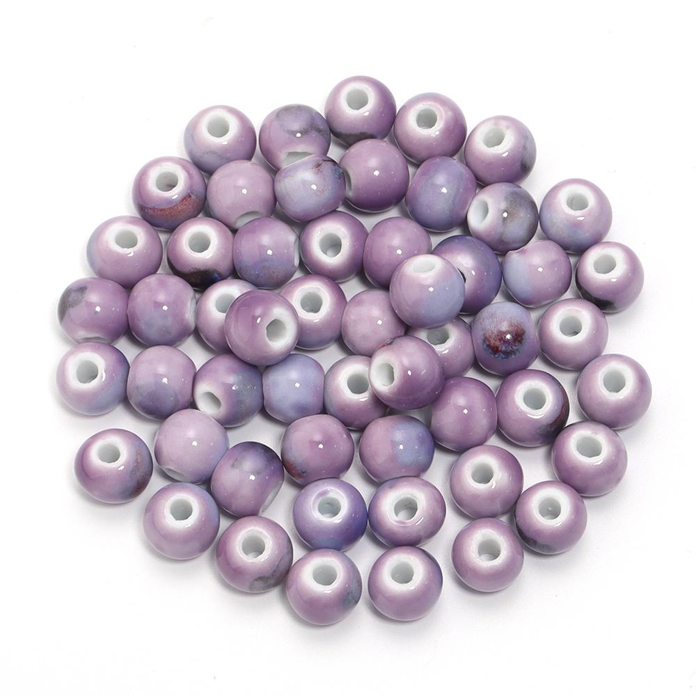 10pcs/lot Colorful Round Shape Ceramic Beads Spacer Beads For Jewelry Making DIY Loose Beads Bracelet Necklace Gift Accessories