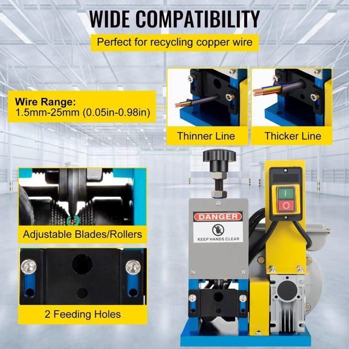 Machine À Dénuder Les Fils - HAPPYBUY - 052stripper2 - Moteur 1/4HP - Lames Tranchantes - Portable