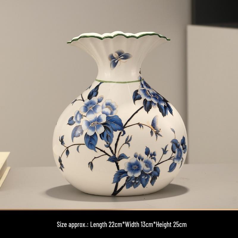 Винтажный набор сине-белых фарфоровых ваз - керамические украшения в китайском стиле для гостиной или прихожей