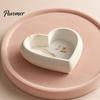 Necklace Storage Plate Heart Shaped Jewelry Tray, 3D Printed Ring Earring Holder, Accessory Organizer Romantic Desktop Trinket Dish for Dresser