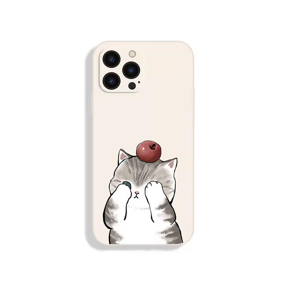 Cartoon Animal Cat Couple Paired Phone Case for IPhone 16 15 14 13 12 11 Pro MAX Mini SE XS X 7 8Plus Soft Silicone Cover Fundas