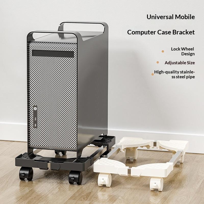 CPU-Ständer Verstellbare Halterung PC-Halterung Wagen Mobiler Computer Tower Ständer Mit Rollen Verstellbarer Schreibtischständer