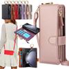 Crossbody Card Slots Zipper Leather Wallet Flip Phone Case for Samsung Galaxy Z Fold 8 Ultra 7 6 5 4 3 Ring Lanyard Purse Cover
