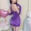 Sex lingerie sexy purple low cut flirting uniform seduction pure lust sexy bed passion suit
