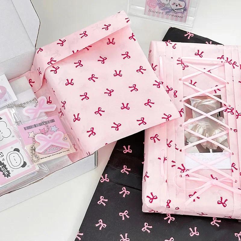 10 Stück Rosa Schleife Sydney Papier Handgeknetetes Papier Baumwollpapier Bouquet Blumenverpackungspapier Kleine Geschenkverpackungspapier