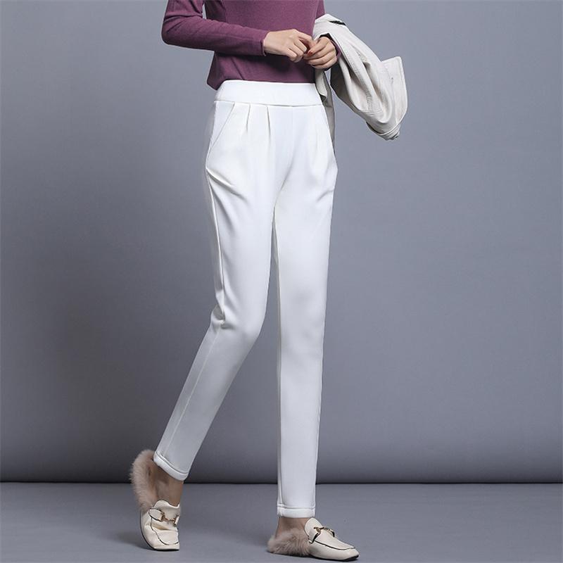 2022 Autumn Winter Thicken Warm High Waisted Harem Pencil Pants Casual Fashion Harajuku Pants Slim Pants Women's Straight Pants
